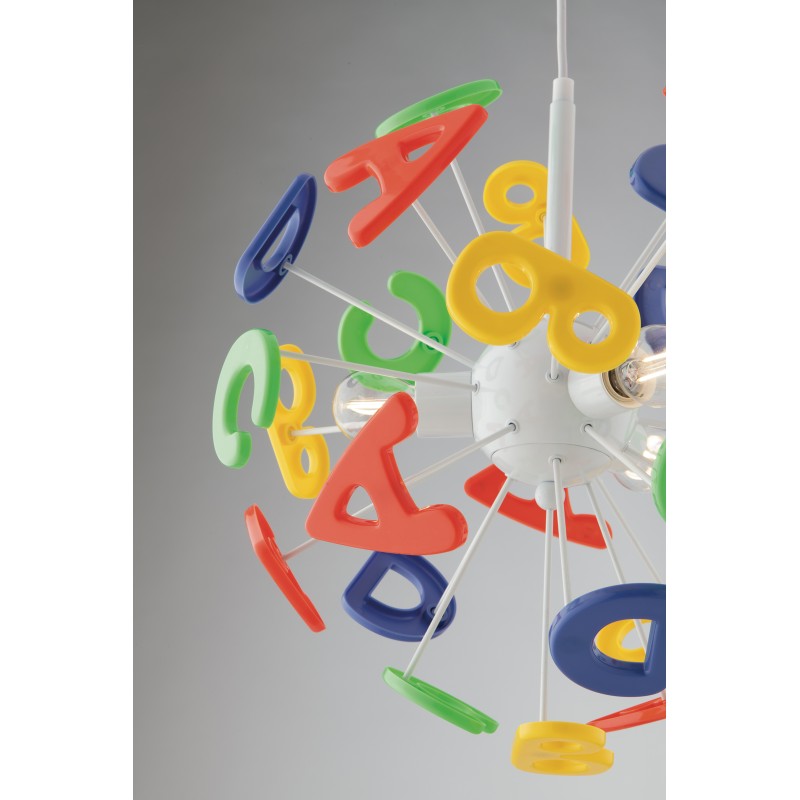 SOSPENSIONE LETTERINE COLORATA 3XE14 41X41X100CM