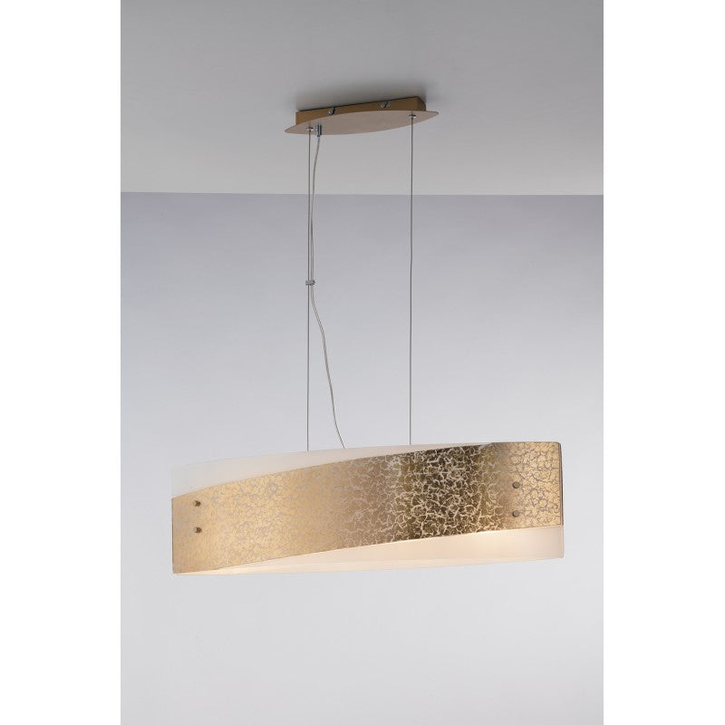 SOSPENSIONE PARIS BIANCA/ORO 4XE27 75X20X120CM