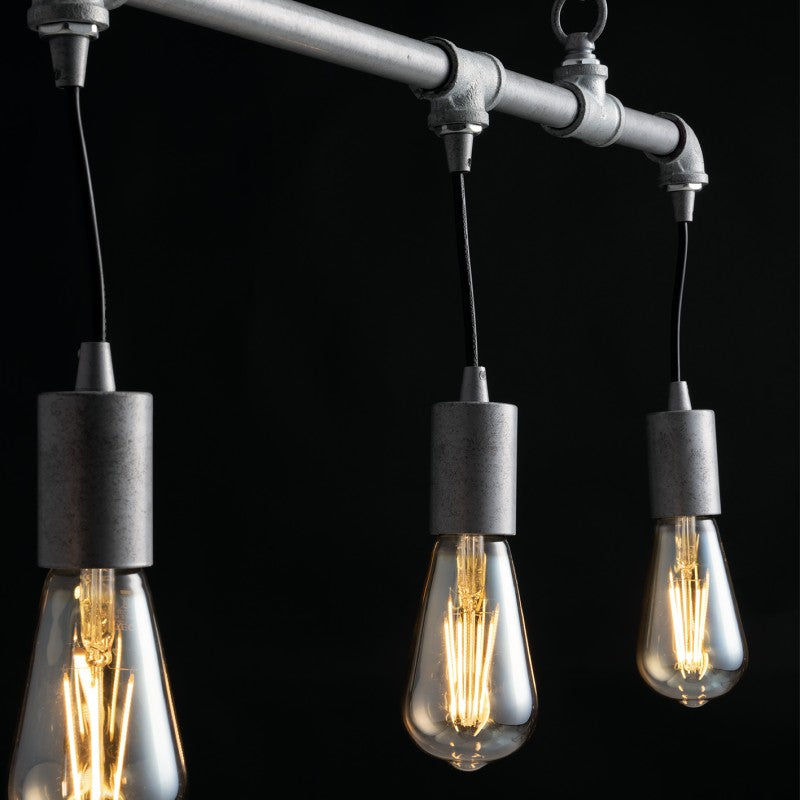 SOSPENSIONE AMARCORD ZINCATA 4XE27 86X110CM