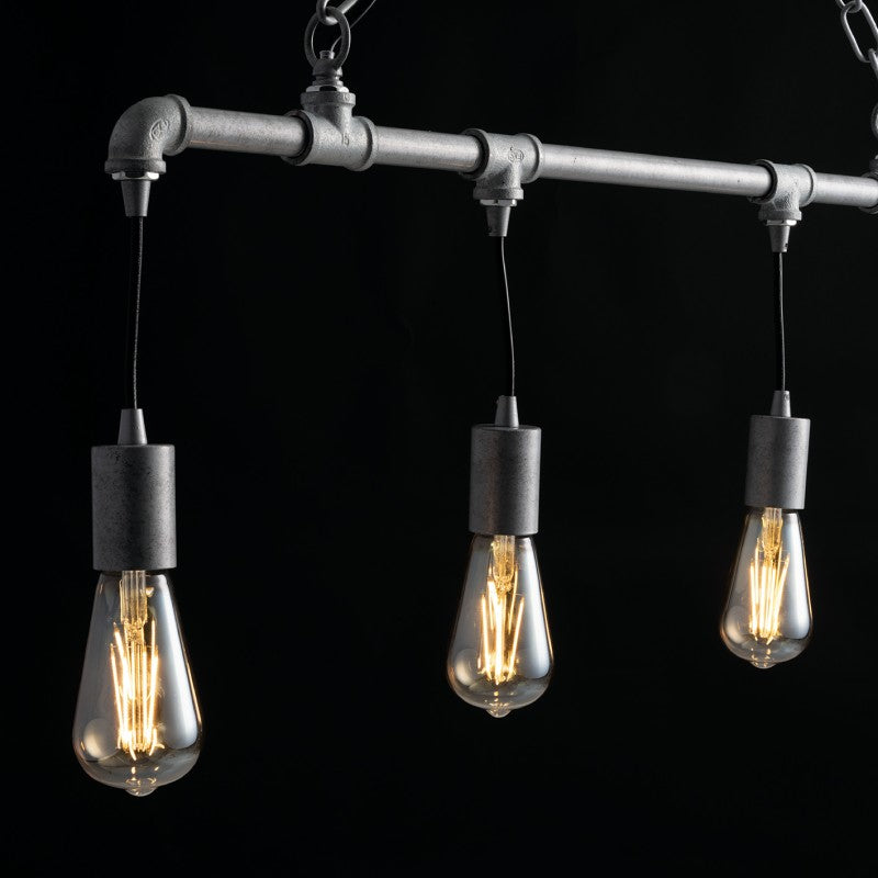 SOSPENSIONE AMARCORD ZINCATA 4XE27 86X110CM