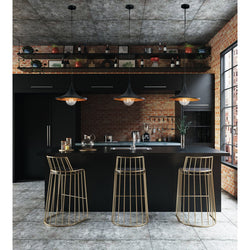 BROADWAY BLACK/GOLD SUSPENSION 1XE27 35X120CM 